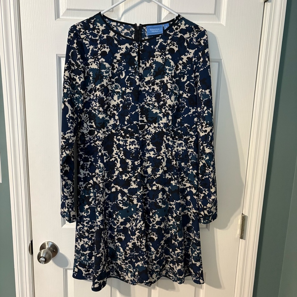 Simply Vera Vera Wang Blue and Black Floral Dress